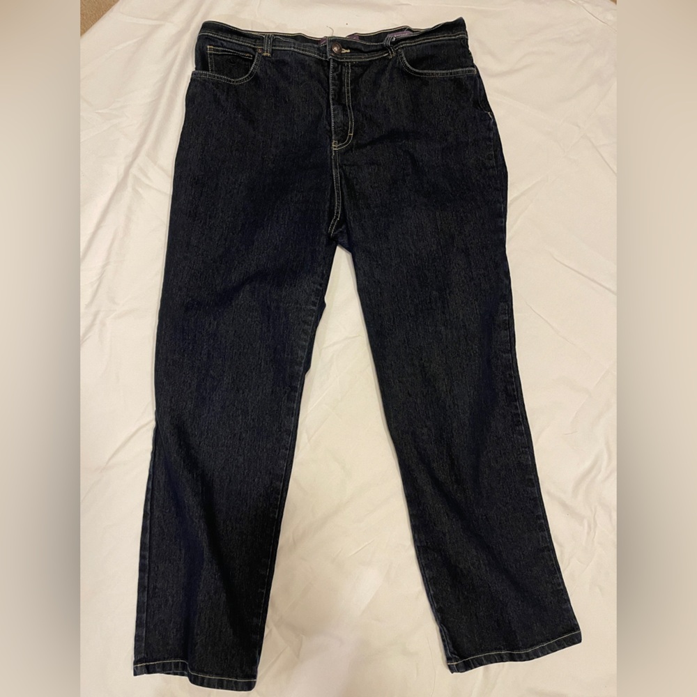 Gloria Vanderbilt Dark‎ Blue Straight Leg Jeans Size 16 - Picture 8 of 12